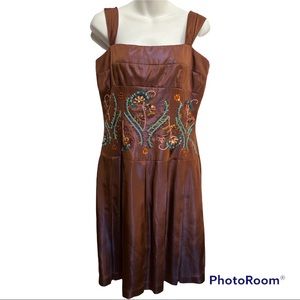 Talbots Beaded Cocktail Party Dress. Brown 8